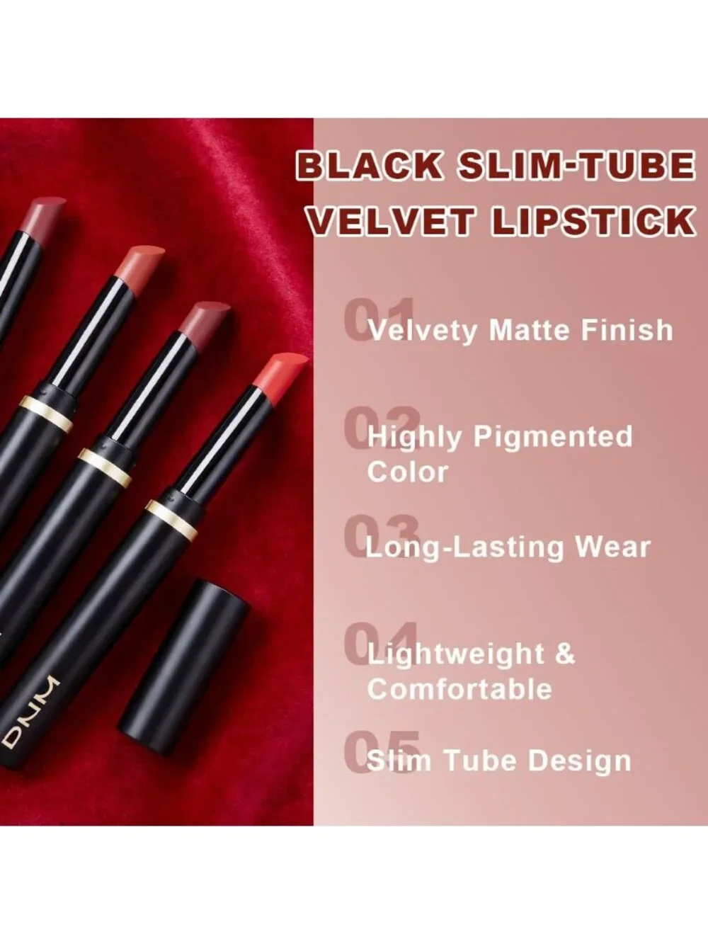 Women's 878# Wine Red Long Lasting Waterproof Velvet Matte Stick Lipstick